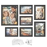 SONGMICS Bilderrahmen 7er Set, 10 Passepartouts, ein 20 x 25 cm, zwei 13 x 18...
