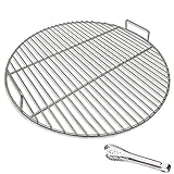 Huanniu - Runde 304 Edelstahl Grillroste mit Grillzange, 44.5 cm Durchmesser,...