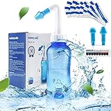 Nasendusche,Nasenspülung,Poduschesche,Nasendusche Erwachsene und Kinder 300ml...