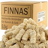 FINNAS 5 kg Holzwolle Premium Anzündwolle Anzünder Kaminanzünder 400 Stück...