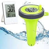 Aaiwtd Pool thermometer funk,IP67 Wasserdicht poolthermometer schwimmend mit...