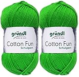 2x50 Gramm Gründl Cotton Fun Häkelgarn Schulgarn + 1 Anleitung für EIN...