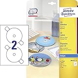 AVERY Zweckform J8676-25 selbstklebende CD-Etiketten (50 blickdichte...