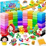 TicKiddos 72 Beutel Knete, 36 Farben Modelliermasse Lufttrocknend mit 15...