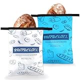 CHRI Wiederverwendbare Brotbeutel 2 STK, 30 x 43cm Brotbeutel Aufbewahrung...