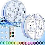 Joycome Poolbeleuchtung 13 RGB LED Unterwasser Pool Licht, 2 Stück Whirlpool...