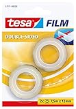 tesa tesafilm doppelseitig im 2er Pack - Doppelseitiger Klebefilm für Fotos,...