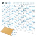 XXL Wandkalender 2024 groß (90x60cm) - Jahresplaner 2024 quer als Kalender für...