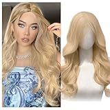 SAIIURV Lange Lockige Perücken Blond für Frauen, 28'/70cm Blond Lange Haare...