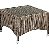 STILISTA Beistelltisch Eckig Glas Tischplatte aus Polyrattan, Modell- und...