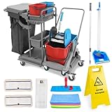Hypafol Putzwagen Reinigungswagen Set | 2 x 18 l Eimer mit Wischmopp-Presse |...