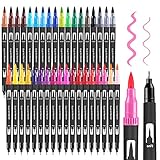 FURNIZONE 36 Farben Stifte Filzstifte Set Dual Brush Pen Set Pinselstifte Marker...