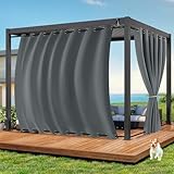Qelus Outdoor Vorhang Wetterfest B254xH213CM, Wasserdicht Outdoorvorhänge mit...