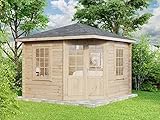 Alpholz 5-Eck Gartenhaus Monica aus Massiv-Holz | Gerätehaus mit 40 mm...