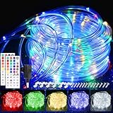 StarryEver 20M LED Schlauch Lichterkette Außen Strom, 200er LED Lichtschlauch...