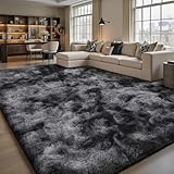 Sour Lemon Hochflor Teppich Grau Teppich Wohnzimmer 200x300 Waschbar Anti-Rutsch...