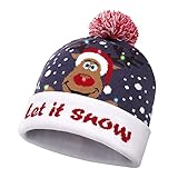 Diealles Shine Weihnachten Mütze mit LED Licht, Leicht Weich Beanie Mütze,...