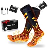 Beheizte Socken, 5V 5000mAh*2 Wiederaufladbare für Herren Damen, 4...