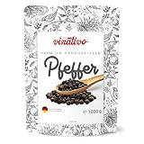 vinativo Schwarzer Pfeffer - ganz - 1kg - Premium Qualität - schwarze...
