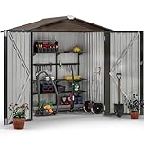 YITAHOME Gartenhaus, abschließbar, verzinktes Metall, Outdoor-Schuppen,...