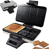 Syntrox Zimtwaffelautomat Waffeleisen Blump Motiv Edelstahl mit Thermostat,...