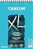 CANSON XL Aquarellpapier, fein, 300 g/m², an der kurzen Seite spiralgebundener...