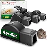 GARDIGO® Mausefalle im 4er Pack | Versteckte Schlagfalle in Kunststoffgehäuse...