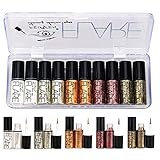 Allbestaye 10PCS Diamant Glitter Eyeliner Flüssig Set Schimmer Metallic...
