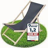Melko Strandstuhl aus Holz Holzliegestuhl klappbar Campingstuhl Faltliege...