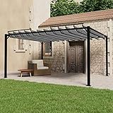 Willood Garten Pavillon Pergola mit Lamellendach 3x4 m Anthrazit Stoff und...