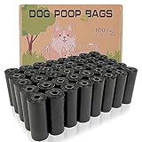 AiTodos® 600 Stück Hundekotbeutel, Schwarz, Geeignet zum Verlassen des Hauses,...
