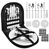 LANSKYLAN 13 Teiliges Camping Besteck Set Portable Campingbesteck Picknick Set 2...