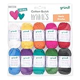 Gründl Wolle Cotton Quick Mini Basic Shades Set zum Stricken und Häkeln 10 x...