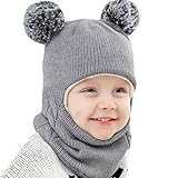 Qersh Orbgons Baby Wintermütze Schal Set 2-7 Jahre - Strickmütze Babymütze...
