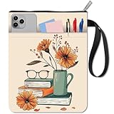 craspire Buchhülle Mit Blumenmuster Und Reißverschluss Buchumschlagschutz Mit...
