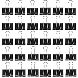 40 Stück Foldback Klammern, 32mm Schwarz Foldbackklammern, Papierklammern...
