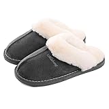 Misolin Damen Herren Hausschuhe Winter Warme Faux Pelz Slippers Weiche Flache...