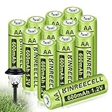 KINREECELL Wiederaufladbare AA-Batterien, NI-MH-Doppel-A-Solarbatterien mit...