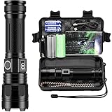 Akdomart Taschenlampe LED, 500000 Lumen Taschenlampe Batteriebetrieben USB...