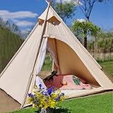 Outdoor 2M Canvas Camping Pyramide Tipi Zelt Erwachsene Indianer Tipi Zelt für...