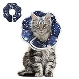ComSaf Schützende Halskrause Katze mit Sternenhimmel-Muster, Weich und...