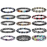 Dochais 15 Stück Magnet Hämatit Armband Set, Energie Armbänder, Evil Eye...