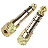 Longivia® 2 Stück HQ Klinkenstecker Adapter 6.35mm auf 3.5mm Reines Kupfer mit...