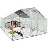 idmarket – Laufstall Hühnerstall 12 m² Park, Drahtgestell, aus verzinktem...