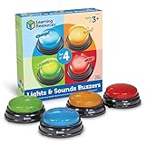 Learning Resources Lichter und Geräusche Summer (4 Stück), Buzzer mit Sound,...