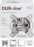 DUR-line Antennendose 3-Loch SAT | Kabelfernsehen | DVB-T | Radio | Unicable...