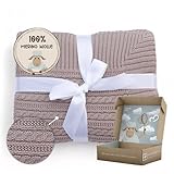 MIRARI Kinder Decke aus 100% Merino Wolle 75x100 cm mit Geschenk Box - Wolldecke...
