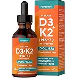 Vitamin D3 K2 Tropfen Hochdosiert | 60 ml | 2000 IU D3 + 12,5 µg K2 MK7 |...