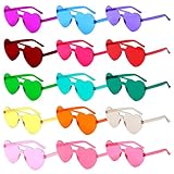 VEVOQIM Herz Sonnenbrille,15 Paar Bunte Herzbrille Partybrille,Sonnenbrillen...