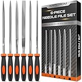KapStrom 6-pc Needle File Set for Wood, Metal, Plastic & Jewelry, Includes Small...